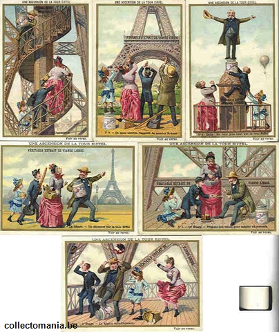 Chromo Trade Card 0255 Une ascension de la tour Eiffel ( 6V + 1H )