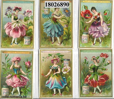 Chromo Trade Card 0268 (Filles - fleurs)
