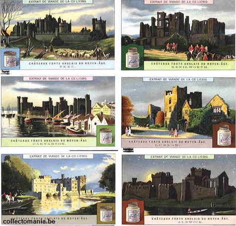 Chromo Trade Card 1190 Châteaux-forts Anglais du moyen âge