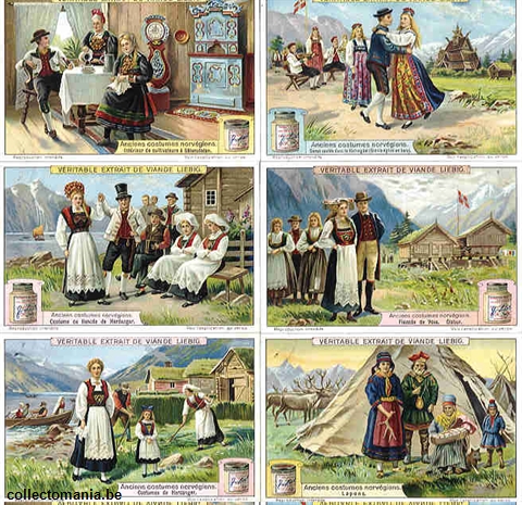 Chromo Trade Card 1040 Anciens costumes norvégiens