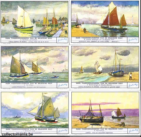Chromo Trade Card 1583 Anciens bateaux de pêche à voile du