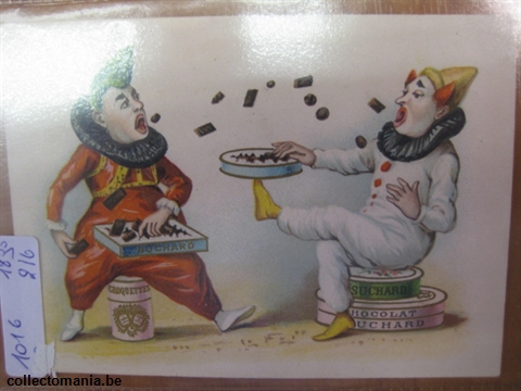 Chromo Trade Card SucI016 6 HORITZONTAL 2 clowns
