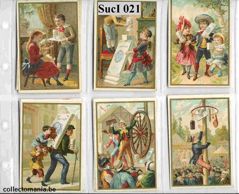 Chromo Trade Card SucI021 general scenes, gold framelines (Weiser XII)(12 cards)